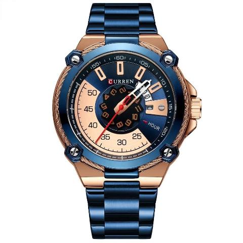 Curren Blue n Gold Dial Watch (Dial 4.5cm) - CUR185