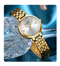 CURREN Women's Watch New Diamond Set Small Dial Watches Women's Luxury Steel Chain Band Watches