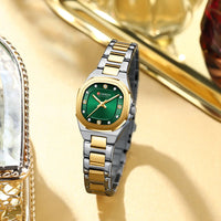 CURREN Jam Tangan Perempuan Original Waterproof Quartz Stainless Steel Minimalis Green Watch Women 9104
