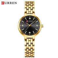 CURREN Women's Watch New Diamond Set Small Dial Watches Women's Luxury Steel Chain Band Watches
