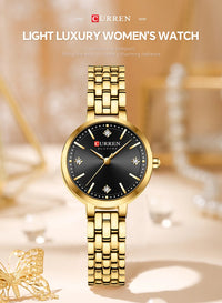CURREN Women's Watch New Diamond Set Small Dial Watches Women's Luxury Steel Chain Band Watches