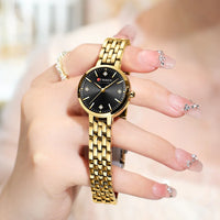 CURREN Women's Watch New Diamond Set Small Dial Watches Women's Luxury Steel Chain Band Watches