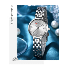 CURREN Women's Watch New Diamond Set Small Dial Watches Women's Luxury Steel Chain Band Watches