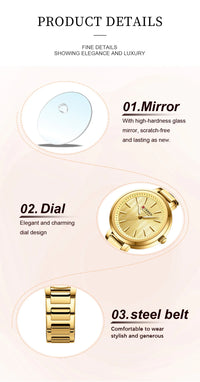 CURREN Watch Women New Fashion Luxury Stainless Steel Wristwatch Bracelet Simple  Waterproof Luminous Ladies Watches