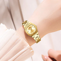 CURREN Jam Tangan Perempuan Original Waterproof Quartz Stainless Steel Minimalis Green Watch Women 9104