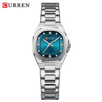 CURREN Jam Tangan Perempuan Original Waterproof Quartz Stainless Steel Minimalis Green Watch Women 9104
