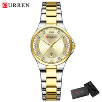 CURREN Brand 9107 Quartz Watch for Women Fashion Luxury Round Stainless Steel Waterproof Luminous Ladies Wristwatch