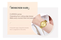 CURREN Watch Women New Fashion Luxury Stainless Steel Wristwatch Bracelet Simple  Waterproof Luminous Ladies Watches