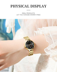 CURREN Women's Watch New Diamond Set Small Dial Watches Women's Luxury Steel Chain Band Watches