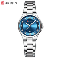 CURREN Brand 9107 Quartz Watch for Women Fashion Luxury Round Stainless Steel Waterproof Luminous Ladies Wristwatch