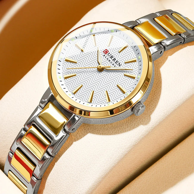 CURREN Watch Women New Fashion Luxury Stainless Steel Wristwatch Bracelet Simple  Waterproof Luminous Ladies Watches