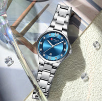 CURREN Brand 9107 Quartz Watch for Women Fashion Luxury Round Stainless Steel Waterproof Luminous Ladies Wristwatch