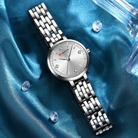 CURREN Women's Watch New Diamond Set Small Dial Watches Women's Luxury Steel Chain Band Watches