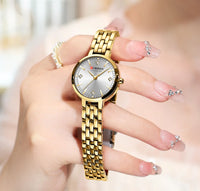CURREN Women's Watch New Diamond Set Small Dial Watches Women's Luxury Steel Chain Band Watches