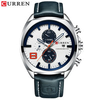 CURREN Luxury Brand Design Men's Quartz Watch with 3 Sub-dials Chronograph Date Casual Sports Wristwatch Gift for Him