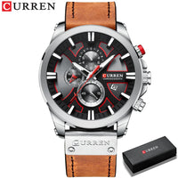 CURREN Brand Chronograph Sports Men's Watch Quartz Clock Leather Men's Luminous Watch Calendar Clock Relogio Masculino