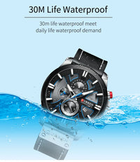 CURREN Brand Chronograph Sports Men's Watch Quartz Clock Leather Men's Luminous Watch Calendar Clock Relogio Masculino