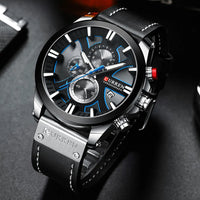 CURREN Brand Chronograph Sports Men's Watch Quartz Clock Leather Men's Luminous Watch Calendar Clock Relogio Masculino
