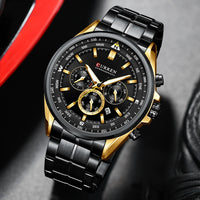 CURREN Luxury Brand Watches for Men Casual Sporty Quartz Wristwatch with 316 Stainless Steel Band Chronograph Clock Male Silver