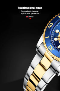 CURREN Fashion Mens Stainless Steel Watches Luxury Men Sports Quartz Wrist Watch Male Business Casual Watch relogio masculino