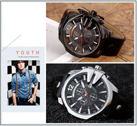Curren Mens Watches Top Brand Luxury Gold Big Dial Man Quartz Watch Leather Strap Outdoor Casual Sport Wristwatch Male Clock