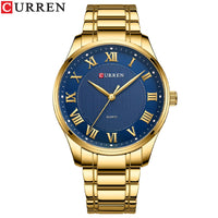 CURREN Gold Men's Watch Top Brand Luxury Gold Quartz Stainless Steel Waterproof Business Fashion Simple Watch Relogio Masculino