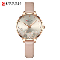 CURREN Top Brand Luxury Ladies Watches Casual Leather Clock Ultra Thin Waterproof Quartz Watch Women Fashion Bracelet Wristwatch