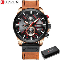 CURREN Brand Chronograph Sports Men's Watch Quartz Clock Leather Men's Luminous Watch Calendar Clock Relogio Masculino