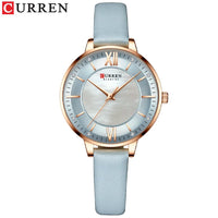 New CURREN Woman Watch Top Luxury Brand Elegant Ladies Quartz Wristwatches with Leather Strap Charming Design Girl Clock