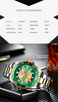 CURREN Fashion Mens Stainless Steel Watches Luxury Men Sports Quartz Wrist Watch Male Business Casual Watch relogio masculino
