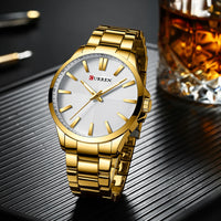 Watches For Men CURREN Luxury Branded Stainless Steel Fashion Business Mens Watch Quartz Wristwatch Man Clock Waterproof Relogio
