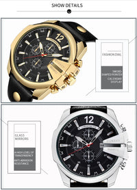 Curren Mens Watches Top Brand Luxury Gold Big Dial Man Quartz Watch Leather Strap Outdoor Casual Sport Wristwatch Male Clock