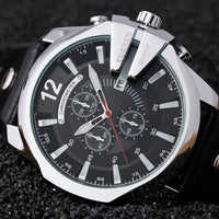 Curren Mens Watches Top Brand Luxury Gold Big Dial Man Quartz Watch Leather Strap Outdoor Casual Sport Wristwatch Male Clock