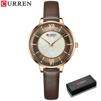 New CURREN Woman Watch Top Luxury Brand Elegant Ladies Quartz Wristwatches with Leather Strap Charming Design Girl Clock