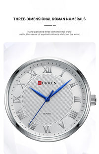 CURREN Gold Men's Watch Top Brand Luxury Gold Quartz Stainless Steel Waterproof Business Fashion Simple Watch Relogio Masculino