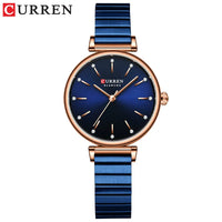 CURREN Women Watch Top Brand Luxury Gold Female Waterproof Clock Silver Stainless Steel Bracelet Simple Ladies Wristwatch 9081