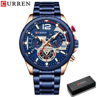 CURREN Casual Business Chronograph Waterproof Stainless Steel Watch Mens New Luxury Fashion Quartz Men Wristwatch часы мужские