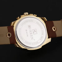 Curren Mens Watches Top Brand Luxury Gold Big Dial Man Quartz Watch Leather Strap Outdoor Casual Sport Wristwatch Male Clock