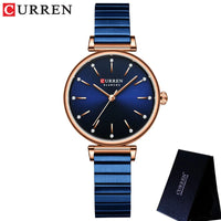 CURREN Women Watch Top Brand Luxury Gold Female Waterproof Clock Silver Stainless Steel Bracelet Simple Ladies Wristwatch 9081