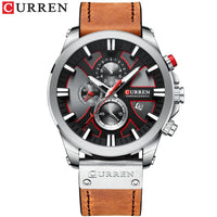 CURREN Brand Chronograph Sports Men's Watch Quartz Clock Leather Men's Luminous Watch Calendar Clock Relogio Masculino