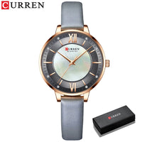 New CURREN Woman Watch Top Luxury Brand Elegant Ladies Quartz Wristwatches with Leather Strap Charming Design Girl Clock