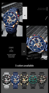 CURREN Casual Business Chronograph Waterproof Stainless Steel Watch Mens New Luxury Fashion Quartz Men Wristwatch часы мужские