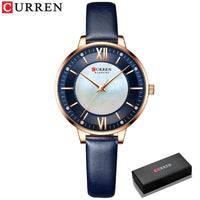 New CURREN Woman Watch Top Luxury Brand Elegant Ladies Quartz Wristwatches with Leather Strap Charming Design Girl Clock