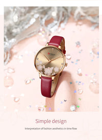 CURREN Top Brand Luxury Ladies Watches Casual Leather Clock Ultra Thin Waterproof Quartz Watch Women Fashion Bracelet Wristwatch