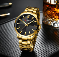 Watches For Men CURREN Luxury Branded Stainless Steel Fashion Business Mens Watch Quartz Wristwatch Man Clock Waterproof Relogio