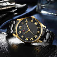 CURREN Gold Men's Watch Top Brand Luxury Gold Quartz Stainless Steel Waterproof Business Fashion Simple Watch Relogio Masculino