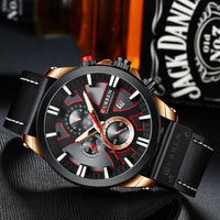 CURREN Brand Chronograph Sports Men's Watch Quartz Clock Leather Men's Luminous Watch Calendar Clock Relogio Masculino