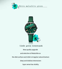 CURREN Creative Simplicity Women Watch Genuine Leather Elegant Women Watches Ladies Business Wristwatch Green
