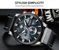 CURREN Brand Chronograph Sports Men's Watch Quartz Clock Leather Men's Luminous Watch Calendar Clock Relogio Masculino