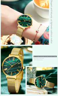CURREN Fashion Women's Watches Leather Strap Quartz Wristwatch Classic Simple Thin Watch